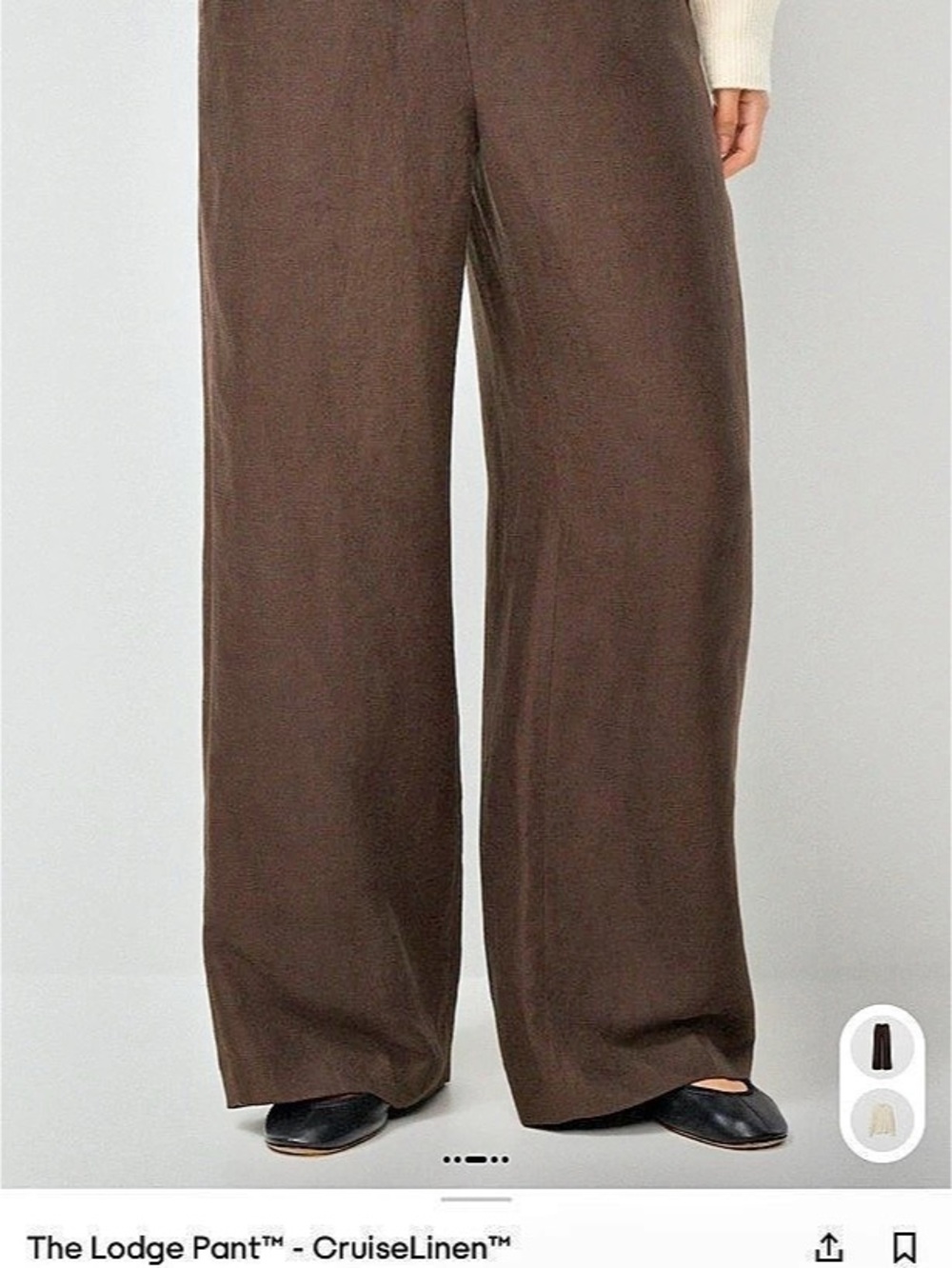 Aritzia The Lodge Pant Wide Leg Pants in Brown Like New